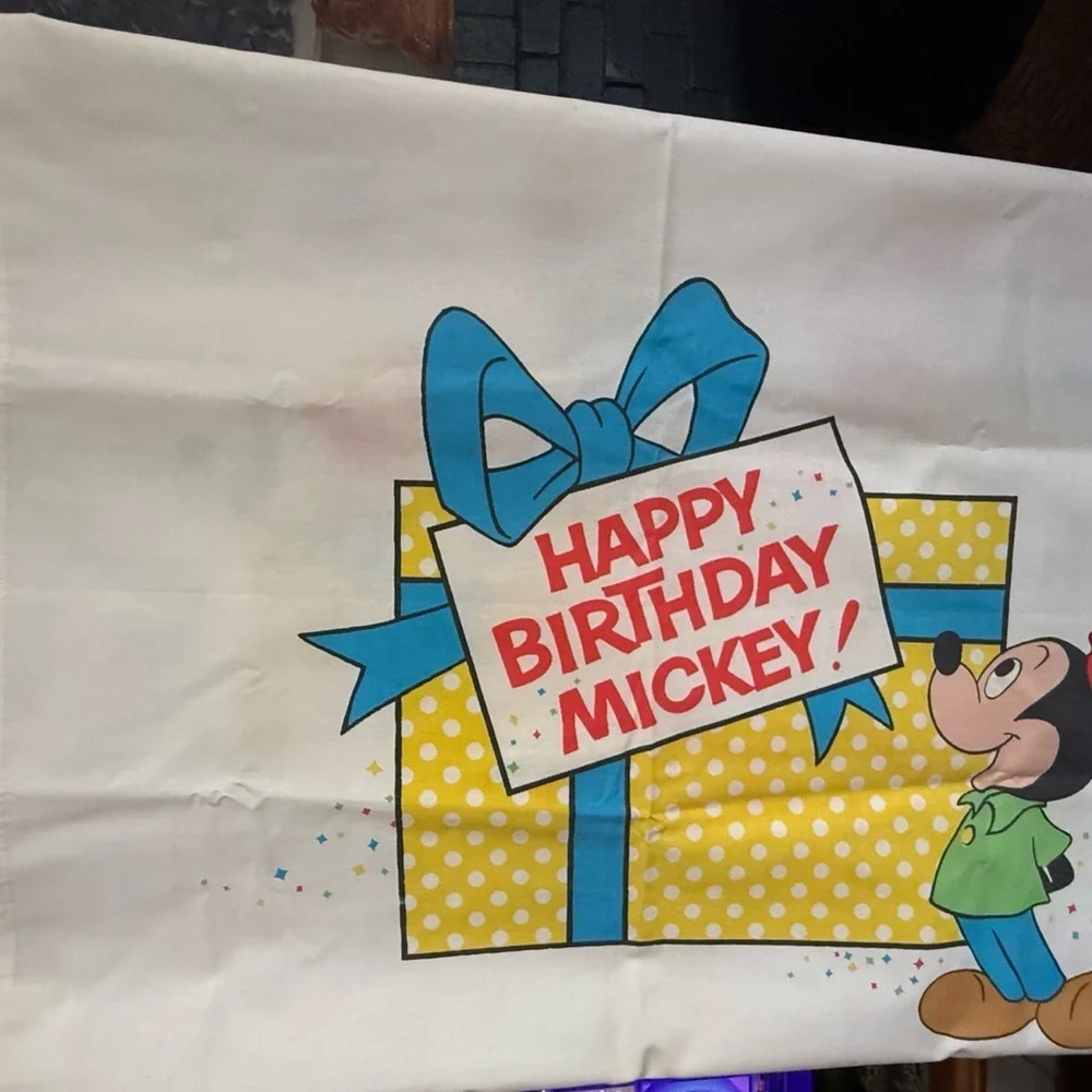 Vintage Mickey Mouse pillowcase. Circa 1970.